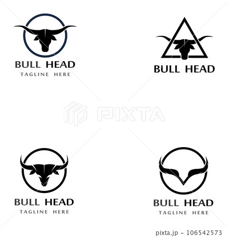 bull head horn icon template 106542573