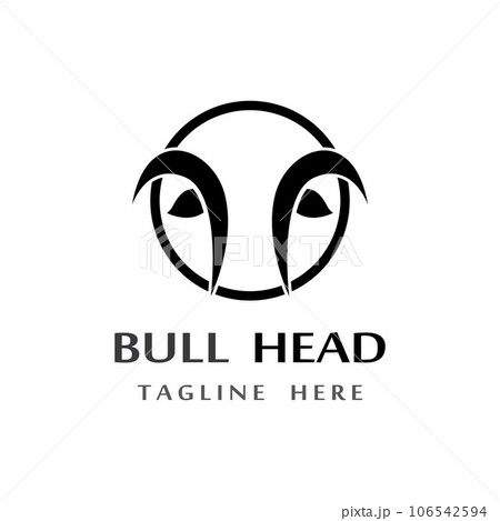 bull head horn icon template 106542594