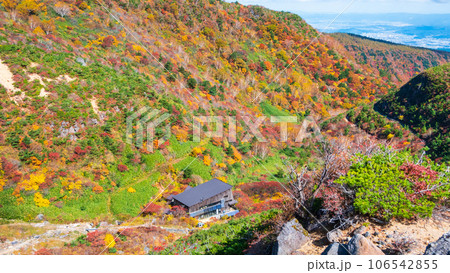 秋の安達太良山登山：くろがね小屋付近の紅葉 106542855