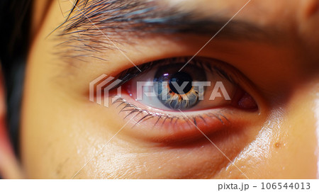 男性の目のアップ 106544013