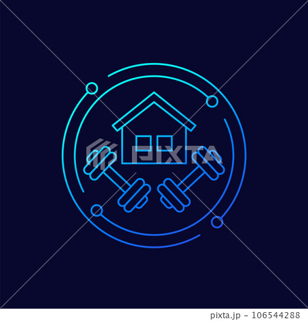 home workout icon, linear design 106544288