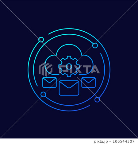 email automation and SaaS icon, linear design email automation and SaaS icon, linear design 106544307