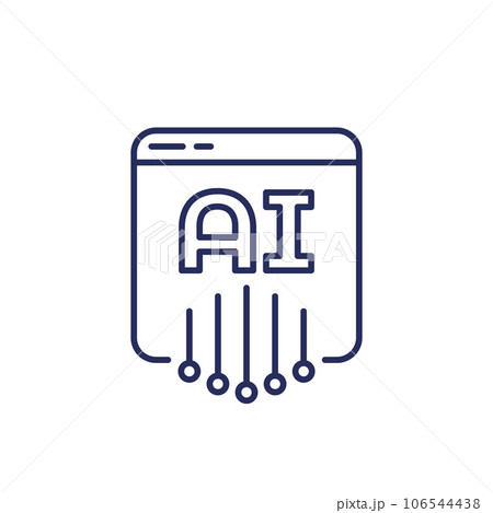 AI service line icon on white 106544438