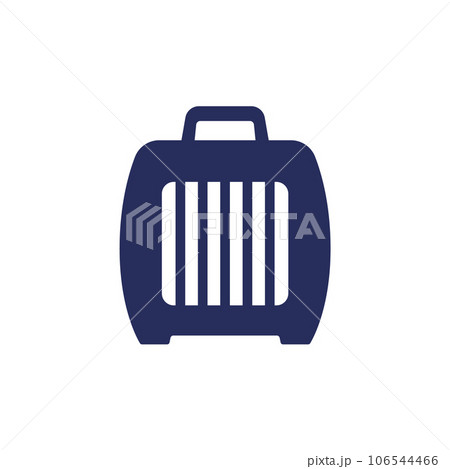 Pet carrier vector icon on white Pet carrier vector icon on white 106544466