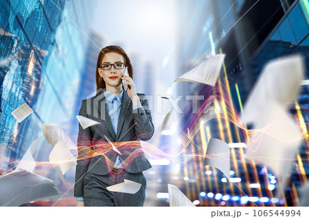 Business and innovation concept . Mixed media 106544994