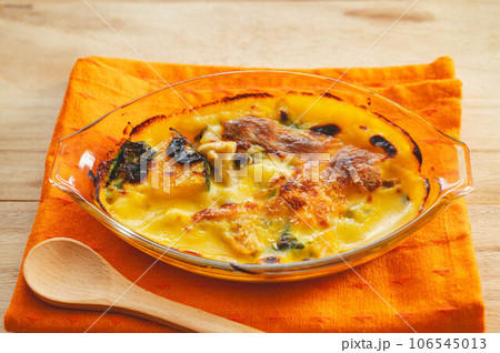 キノコとカボチャのグラタン 106545013