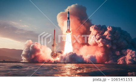 発射されるミサイル 106545155
