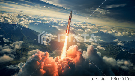 発射されるミサイル 106545156