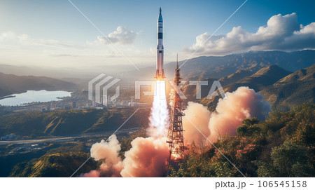 発射されるミサイル 発射されるミサイル 106545158