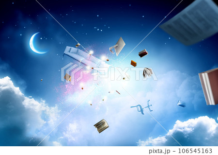 World of books concept with a student 106545163