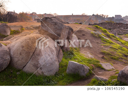Cityscape of Plovdiv, Bulgaria and the ruins 106545190