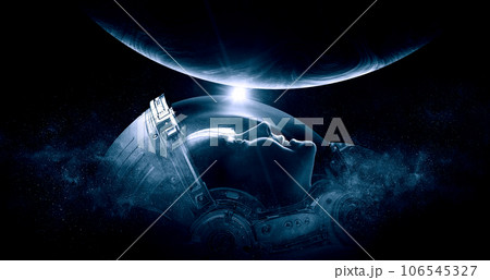 Astronaut at spacewalk . Mixed media 106545327