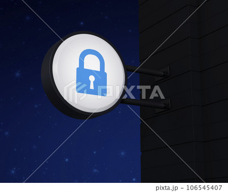 Technology internet security and safety online concept, 3D rendering 106545407