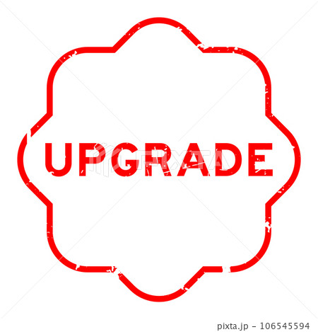 Grunge red upgrade word rubber seal stamp on white background 106545594
