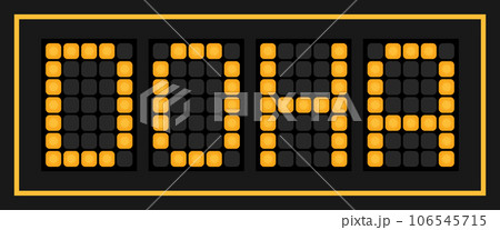 Orange color led banner in word doha on black background 106545715