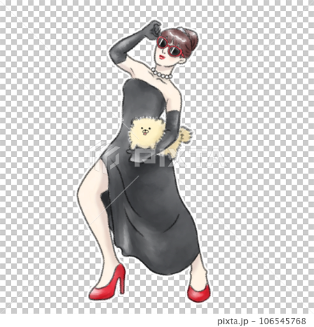 A woman who uses pome as a clutch bag and goes to a party 106545768