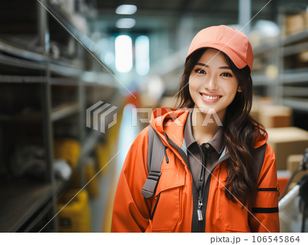 倉庫で働く女性 倉庫で働く女性 106545864