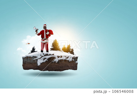 Happy Santa. Christmas concept . Mixed media Happy Santa. Christmas concept . Mixed media 106546008