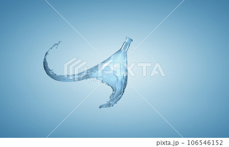 Water splash out of glass bottle Water splash out of glass bottle 106546152