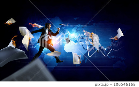 Portrait of energetic businessman running Portrait of energetic businessman running 106546168