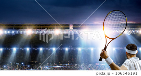 Professional tennis player . Mixed media 106546191