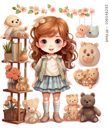 Cute bright little girl's room Cute bright little girl's room 106546292