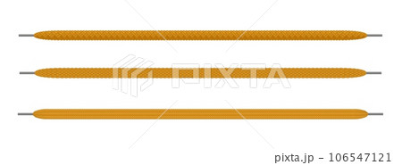 Shoelace tying. Boots lace weaving patterns. Footgear twisted cords. Sneakers accessories. Shoes fastenings. Braided canvas threads. Footwear textile ties. Vector footgear ropes set 106547121