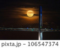 《神奈川県》横浜ベイブリッジとスーパームーン 106547374