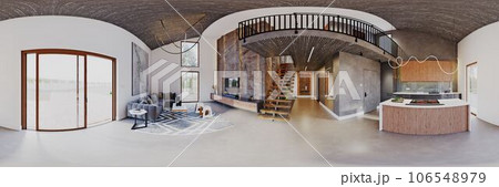 360 panorama of the living interior. 360 panorama of the living interior. 106548979