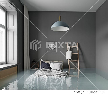 Flooding bedroom interior 106548980