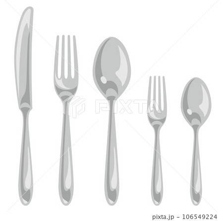 シルバーカトラリーのベクターイラストセット/cutlery シルバーカトラリーのベクターイラストセット/cutlery 106549224