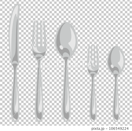 Silver cutlery vector illustration set/cutlery Silver cutlery vector illustration set/cutlery 106549224