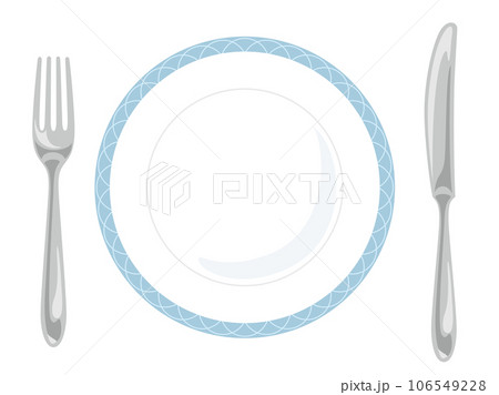 シルバーカトラリーとお皿の食事前のベクターイラスト/cutlery シルバーカトラリーとお皿の食事前のベクターイラスト/cutlery 106549228
