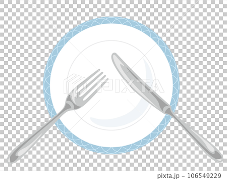 用餐期間的銀餐具和盤子矢量插圖/餐具 106549229