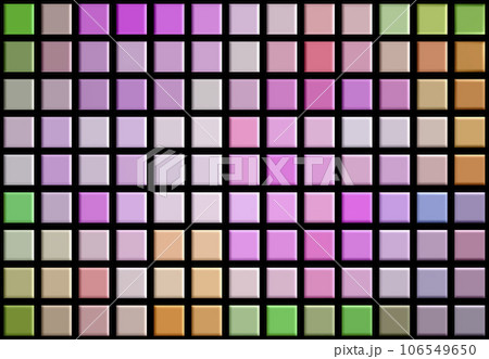 Ordered multi-colored tile squares on a black background. Mosaic tile background. Pixels concept. 106549650