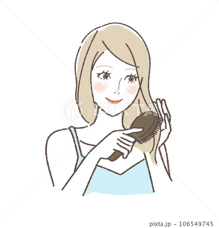 髪をとく女性のイラスト 髪をとく女性のイラスト 106549745