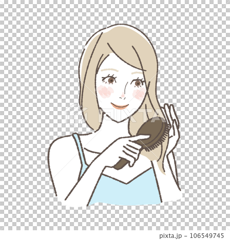 髪をとく女性のイラスト 髪をとく女性のイラスト 106549745