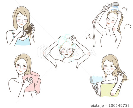 ヘアケア　イラストセット 106549752