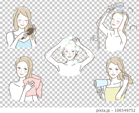 Hair care illustration set 106549752