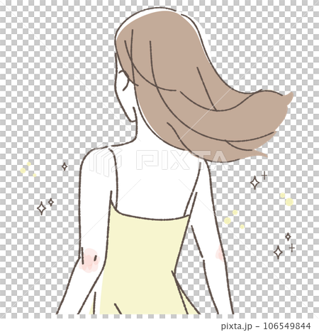 女性の後ろ姿のイラスト 106549844