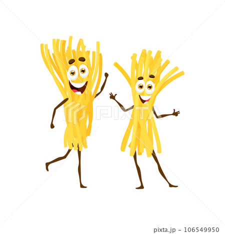 Cartoon vermicelli Italian pasta happy character. Raw pasta cheerful personage, Italian restaurant tasty meal or vermicelli classic noodle dish isolated vector happy smiling mascots Cartoon vermicelli Italian pasta happy character. Raw pasta cheerful personage, Italian restaurant tasty meal or vermicelli classic noodle dish isolated vector happy smiling mascots 106549950