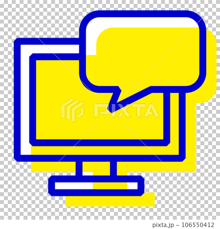 Two-color style icon representing education, PC, personal computer Two-color style icon representing education, PC, personal computer 106550412