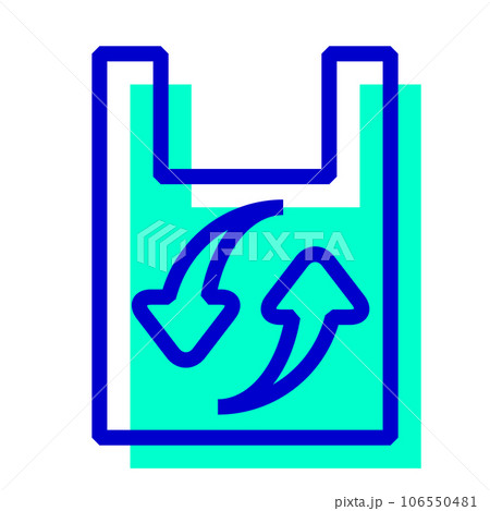 エコ、リサイクル、エコバッグを表す2色スタイルのアイコン 106550481