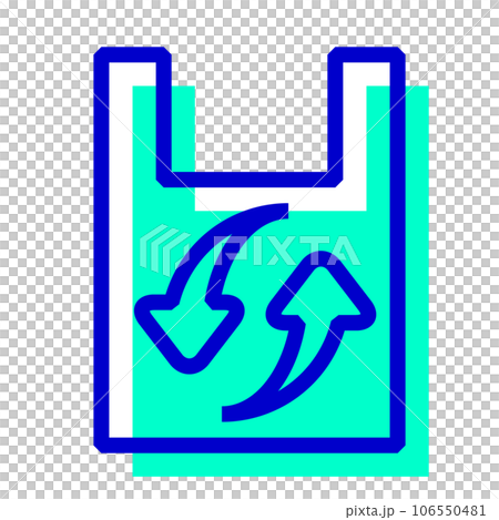 エコ、リサイクル、エコバッグを表す2色スタイルのアイコン 106550481