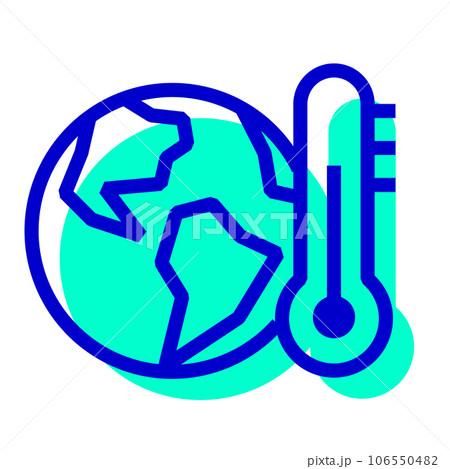 エコ、温暖化、温度計を表す2色スタイルのアイコン 106550482