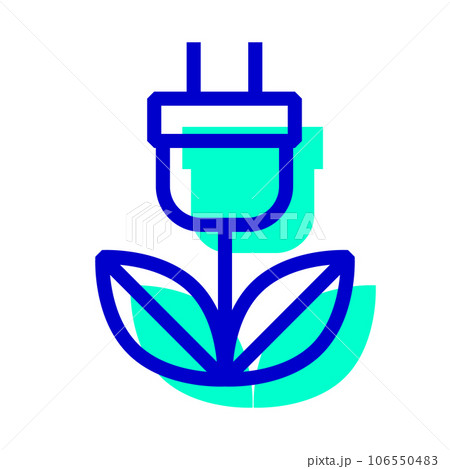 エコ、コンセントを表す2色スタイルのアイコン 106550483
