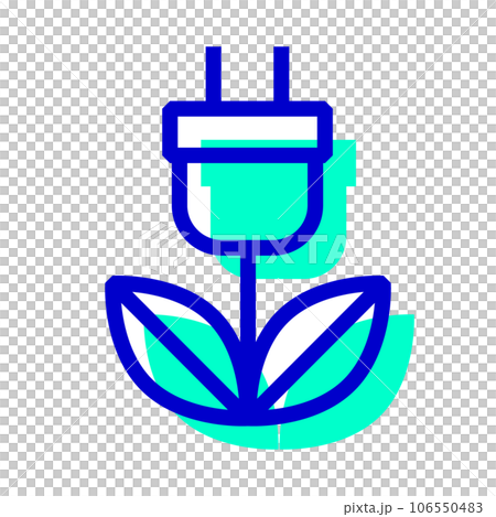 エコ、コンセントを表す2色スタイルのアイコン 106550483
