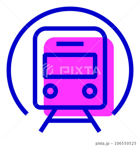 乗り物、地下鉄を表す2色スタイルのアイコン 106550525