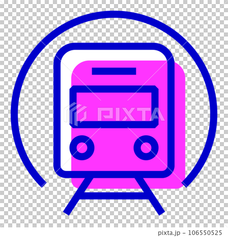 乗り物、地下鉄を表す2色スタイルのアイコン 106550525