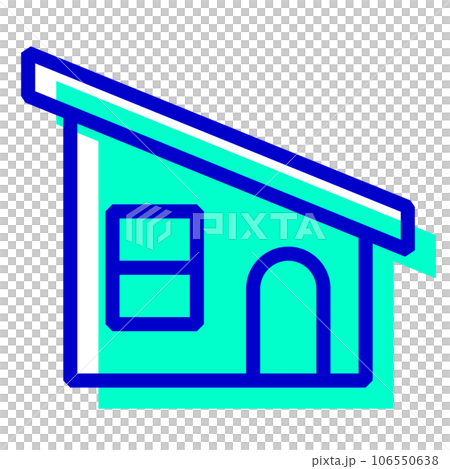 代表房屋、建築物的兩種顏色樣式圖標 106550638